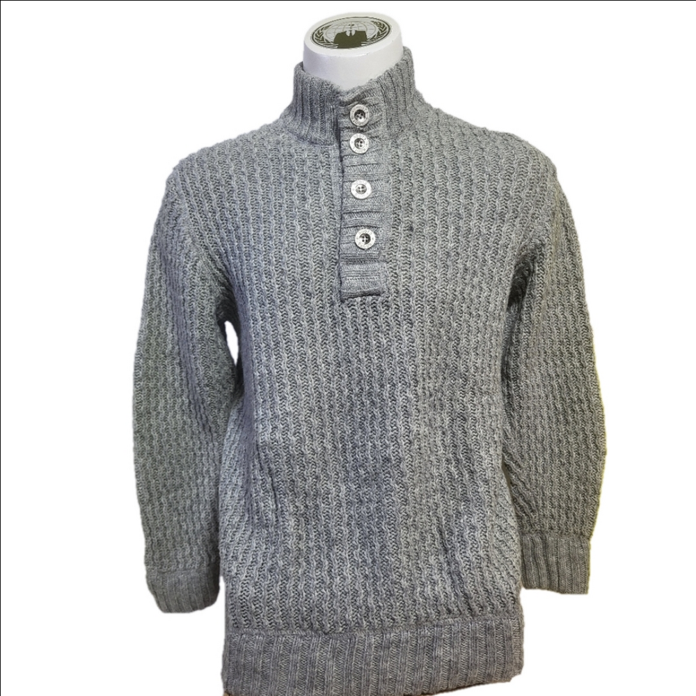Roots Gray Button-Up Men's Sweater